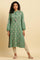 Wasabi Green Printed Winter Kurta And Tights Set