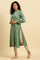 Wasabi Green Printed Winter Kurta And Tights Set