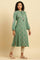 Wasabi Green Printed Winter Kurta And Tights Set