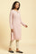 Pink Embroidered Winter Kurta And Tights Set