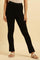 Black Solid Fit And Flare Pants