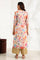 Cream Digital Foil Floral Printed Sequined Kota Straight Kurta