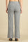 Grey Solid Straight Fit Pants With Slip On Closure