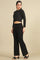 Black Solid Rayon Parallel Pants