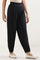 Black Solid Loose Fit Pants With Pleated Detail
