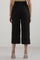 Black Solid Flared Rayon Culottes With Elasticated Waist