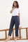 Blue Solid Straight Fit Lyocell Pants With Six Pockets