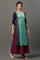 Blue Foil Printed Festive Kurta