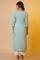 Blue Schiffli Straight Kurta