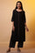 Black Straight Kurta with Striped Palazzo Pants