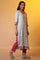 Blue Zari Embroidered Kurta, Pants and Kota Dupatta Set