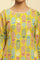 Yellow Floral Printed Cotton Kurta With Lace