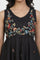 Black Cotton Sleeveless Dress With Embroidery