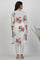 White Floral Printed Textured Cotton Kurta