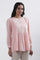 Pink Cotton A-Line Schiffli Top