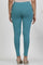 Aqua Blue Solid Mid-Rise Tights