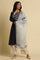 White Kots Dupatta With Blue Prints