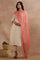 Coral Pink Chiffon Dupatta With Lehariya Stripe Print