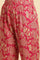 Pink Floral Printed A-Line Kurta, Pants And Dupatta Set