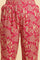 Pink Floral Printed A-Line Kurta, Pants And Dupatta Set