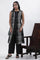 Black Sleeveless A-line Top with Jacket and Pants Co-ord Set
