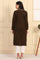 Brown Solid Embroidered Yoke Straight Winter Kurta