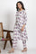 White Straight Floral Printed Kurta And Pants Set