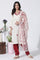 White Embroidered Cotton Kurta, Salwar With Dupatta Set