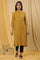 Yellow Stripe Kurta And Trousers Set