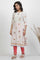 White Floral Printed Kurta And Pants Set