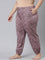 Women Printed Purple Cotton Knit Mid Rise Lounge Pants