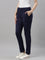 Women Solid Navy Mid Rise Suede Treggings