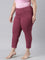 Women Solid Plum Mid Rise Cropped Jeggings