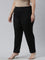 Women Solid Black Comfort Fit Cotton Pants