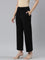 Women Solid Black Ponte Wide Leg Pants