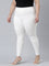 Women Solid Cream Mid Rise Shiny Palazzos