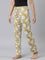 Women Printed Yellows Cotton Knit Lounge Pants