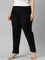 Women Black Solid Mid Rise Metallic Pants