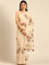 Cream chanderi silk with french knot contrast thread work and sequence