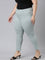 Women Solid Sky Blue Mid Rise Cropped Jeggings