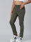 Girls Solid Olive Green Jeggings