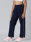 Girls Navy Side Stripe Mid Rise Track Pants