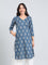 Cotton Floral Block Print Straight Kurta