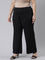 Women Solid Black Ponte Wide Leg Pants