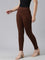 Dark Brown Cotton Stretch Cropped Leggings