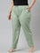 Women Solid Dusty Green Comfort Fit Cotton Pants