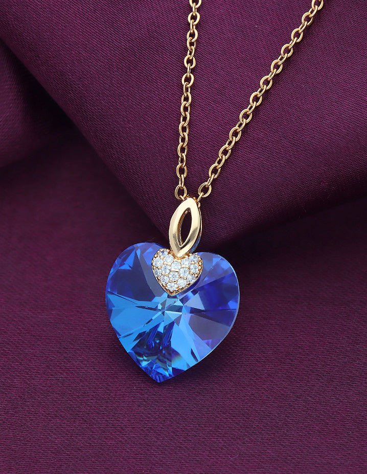 Swarovski Crystal Aqua Blue Chain Pendant