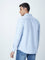 WES Casuals Light Blue Cotton Slim-Fit Shirt