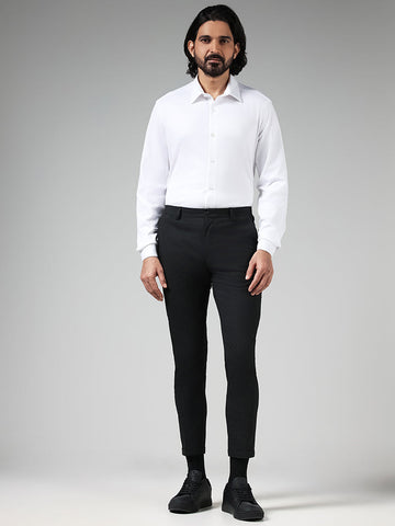 WES Formals Solid White Slim Fit Shirt