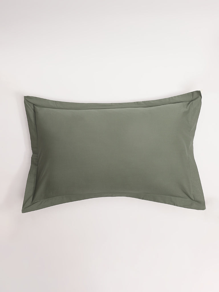 Westside Home Solid Green Pillow Cover - Pack of 2